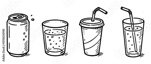 Hand-Drawn Beverage Icons