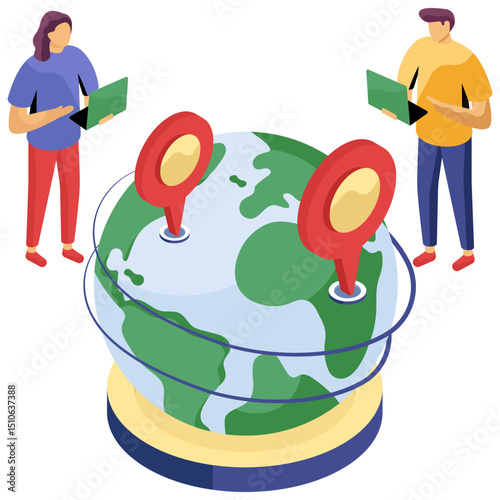 Unique design illustration of global location 