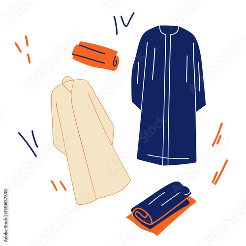 Thobe and Abaya Vector Illustration – Traditional Middle Eastern Clothing for Islamic, Cultural, and Modest Fashion Design

