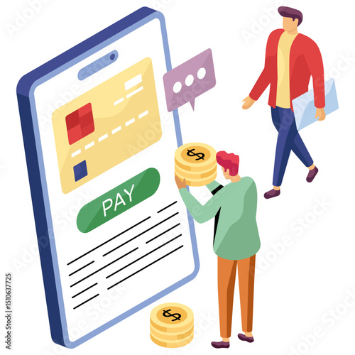Creative design illustration of mobile payment 