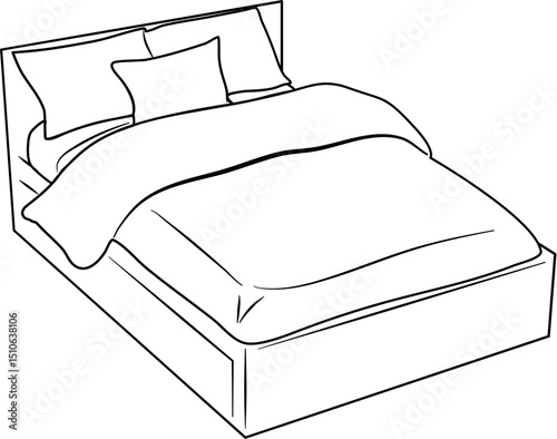 cozy bed furniture coloring page