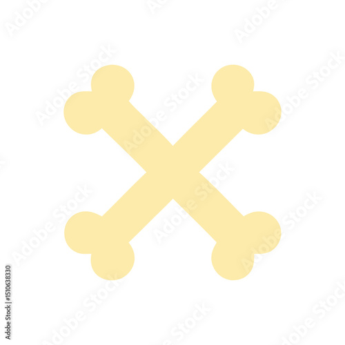 Skeleton bones icon, two crossed bones icon for Halloween and pirate themed designs, spooky decorations, posters, t-shirts, stickers, tattoos, and merchandise.