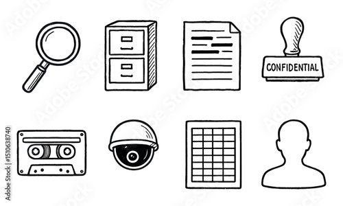 Hand-Drawn Investigation Icons