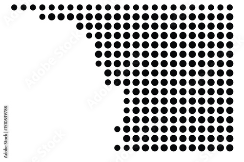 Symbol Map Of the County Crockett (Texas, US) showing the County with a few black dots