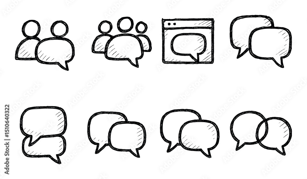 Fototapeta premium Bubble Icon Sketches