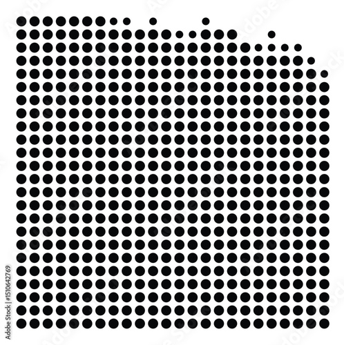 Symbol Map Of the County Knox (Texas, US) showing the County with a few black dots photo