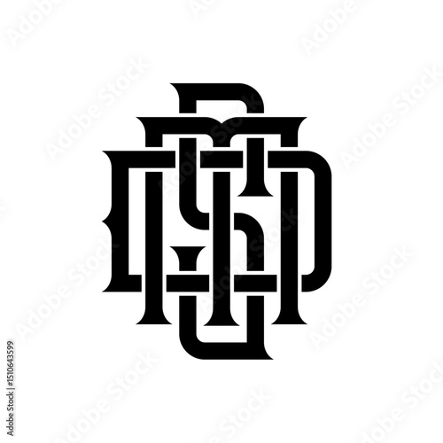 Initial Letter MDS DMS Monogram Logo Template
