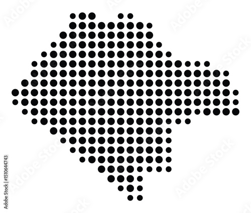 Symbol Map Of the County Pecos (Texas, US) showing the County with a few black dots photo