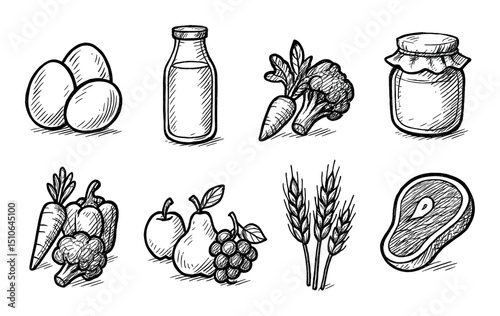 Hand-Drawn Food Icons