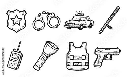 Hand-Drawn Police Icons