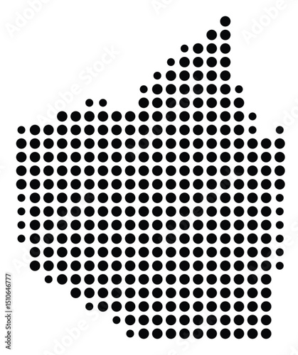 Symbol Map Of the County Walker (Texas, US) showing the County with a few black dots