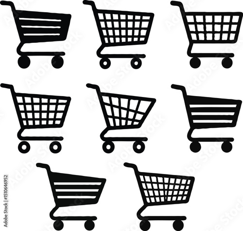 set of shopping carts icon