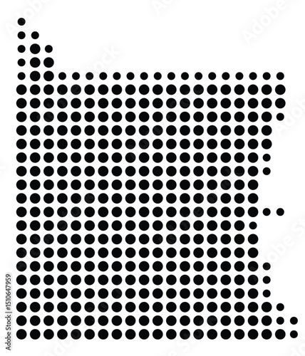 Tablou pe pânză Symbol Map Of the County Emery (Utah, US) showing the County with a few black do