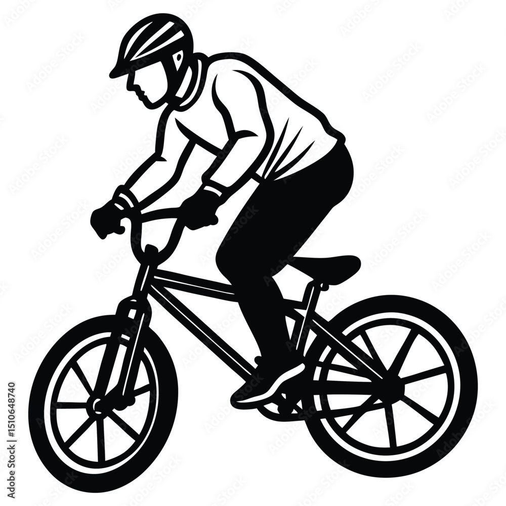 Obraz premium Dynamic BMX riders in action, perfect for apparel or decals.