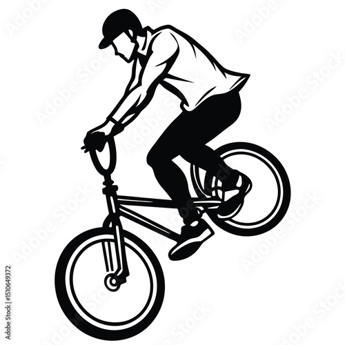 Dynamic BMX riders in action, perfect for apparel or decals.