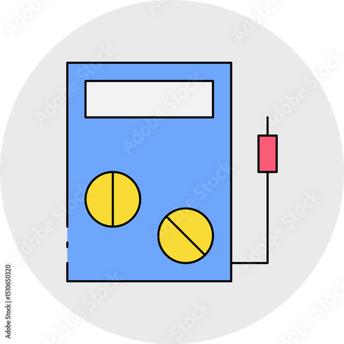 Voltmeter single icon vector illustration