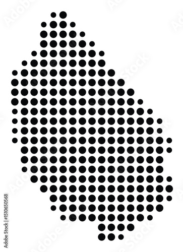 Symbol Map Of the County Madison (Virginia, US) showing the County with a few black dots