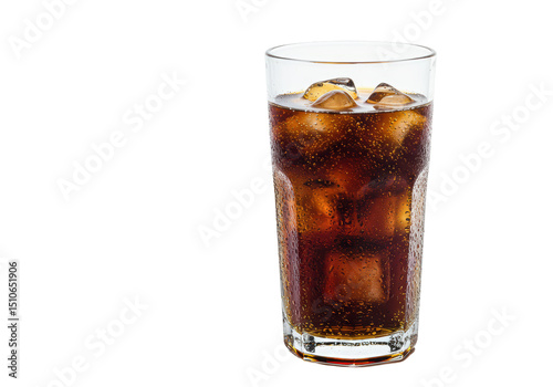 Wallpaper Mural Isolated Glass of Cola with Ice Cubes and Bubbles Torontodigital.ca