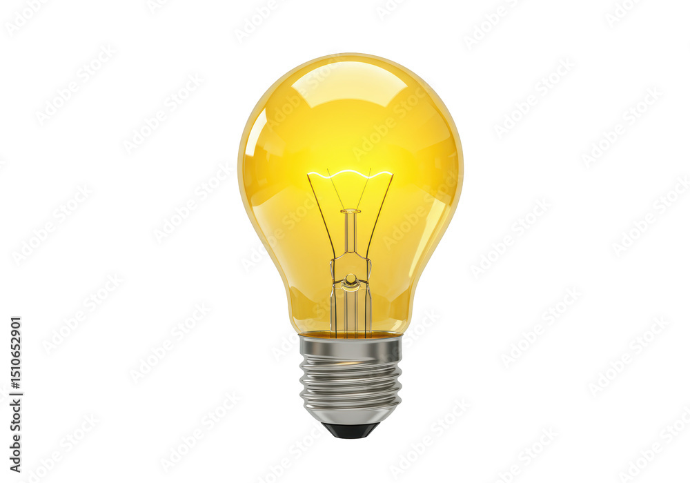 Isolated Classic Incandescent Light Bulb with Glowing Filament Isolated Classic Incandescent Light Bulb with Glowing Filament