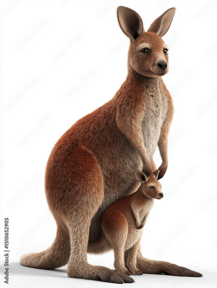 Fototapeta premium young kangaroo isolated on white