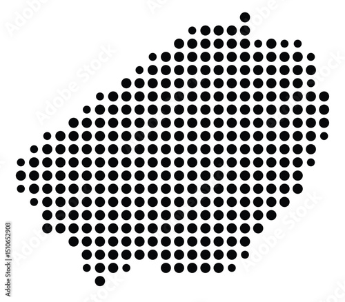 Symbol Map Of the County Braxton (West Virginia, US) showing the County with a few black dots