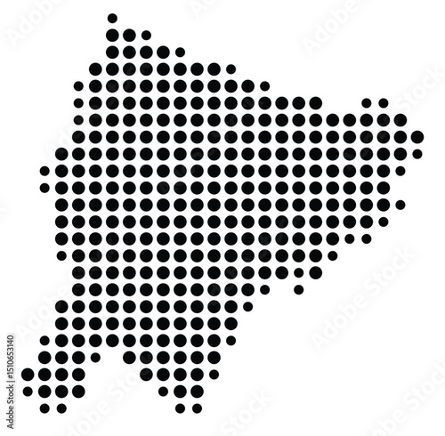 Symbol Map Of the County Hardy (West Virginia, US) showing the County with a few black dots