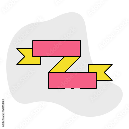 Winning ribbon single icon vector illustration