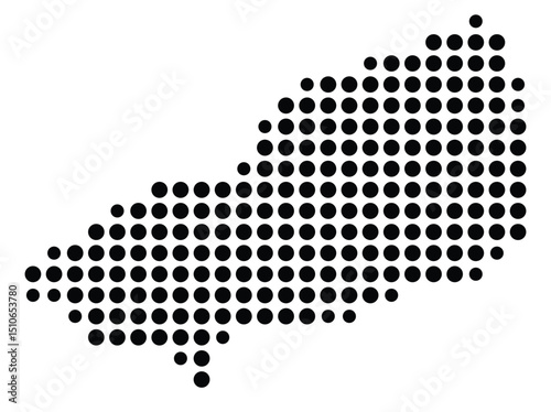 Symbol Map Of the County Pleasants (West Virginia, US) showing the County with a few black dots