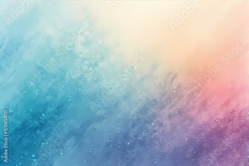 A soft, gradient background featuring shades of blue, pink, and peach, with a subtle shimmering texture.
