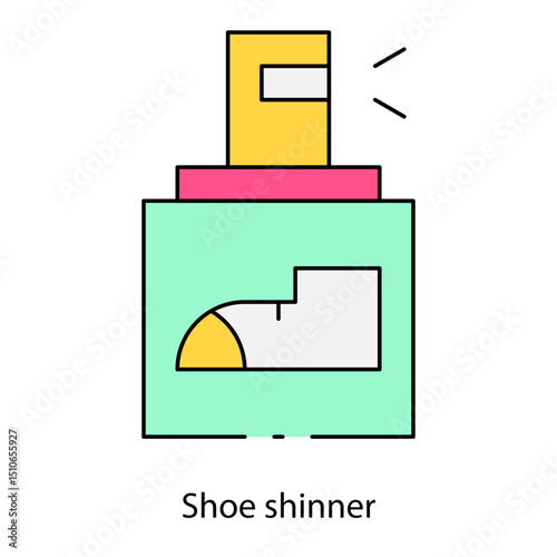 Shoe shiner single icon vector illustration