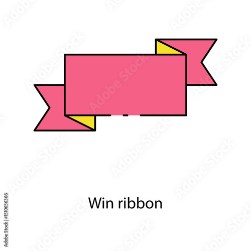 Win ribbon single icon vector illustration