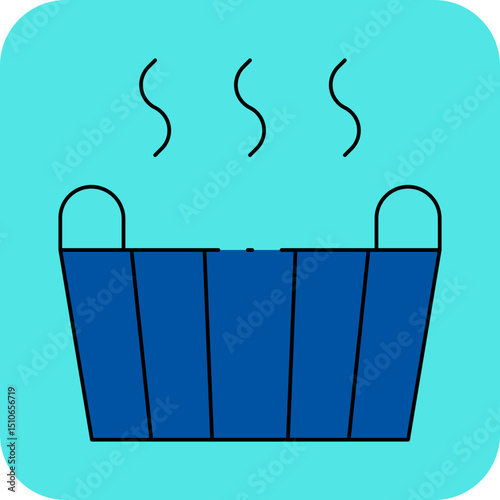 Hot tub single icon vector illustration