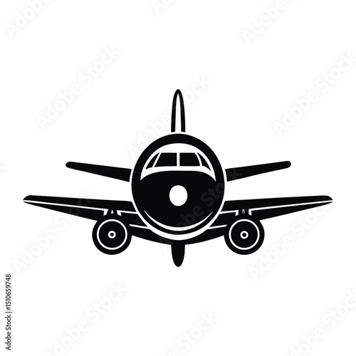 silhouette of airplane, soaring through the sky, Flying passenger airplane