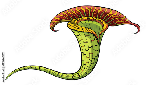 Vibrant illustration of a pitcher plant