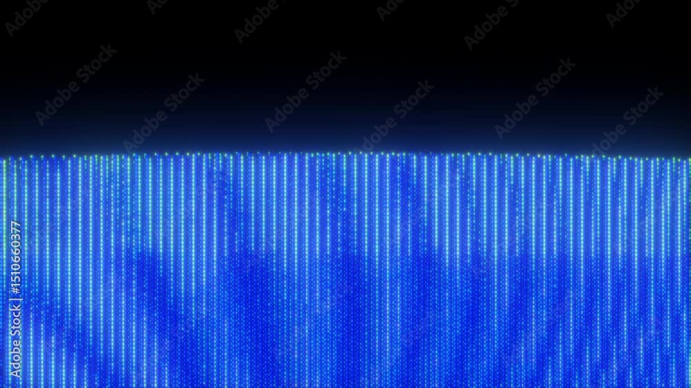  4K Abstract digital waveform with blue CRT scanlines  RGB screen, retro glitch distortion and pixel texture for motion graphics, screen mode, cyber aesthetics electronic interface, glitch transition