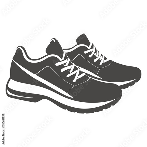 Pair of sneakers silhouette illustration