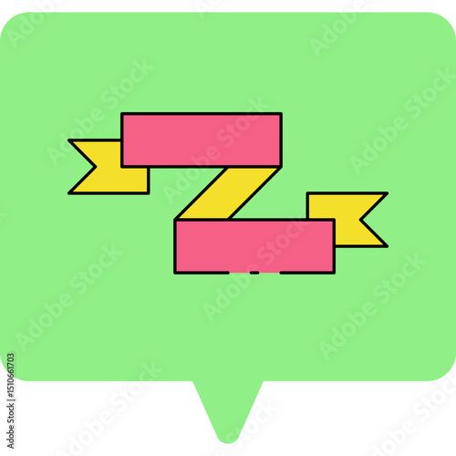 Winning ribbon single icon vector illustration