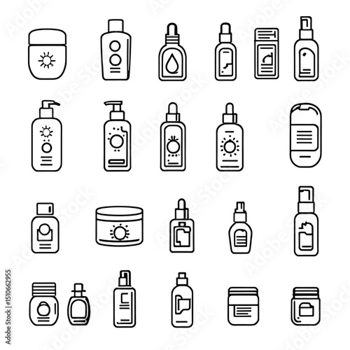 パーソナルケアアイテムのアイコン｜Personal Care Items Icon Set