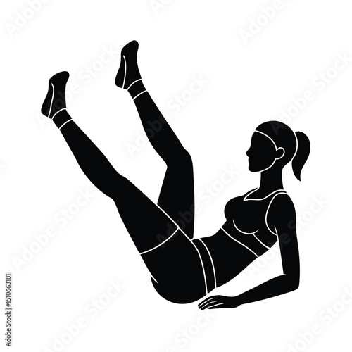 Woman Doing Leg Raise Exercise Vector on White Background
