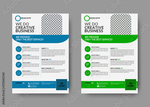 Clean and Modern Corporate A4 Size Flyer Design or Company Brochure Desing Template With Two color Variation