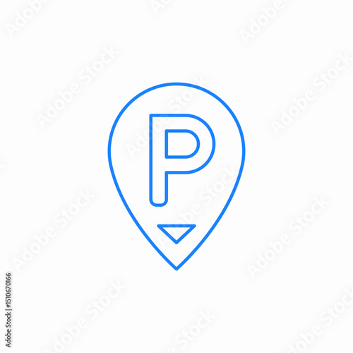 parking pin map icon sign vector