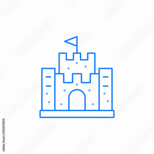 sandcastle flag tower icon sign vector