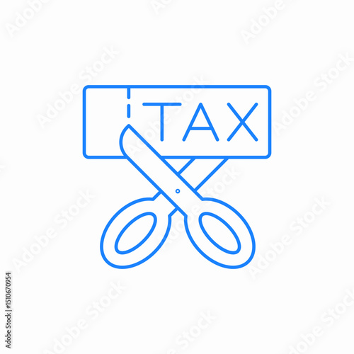 scissors cut tax icon sign vector