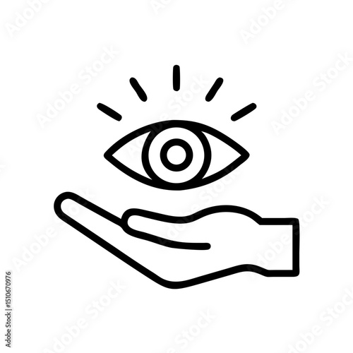 hand holding  third eye, icon