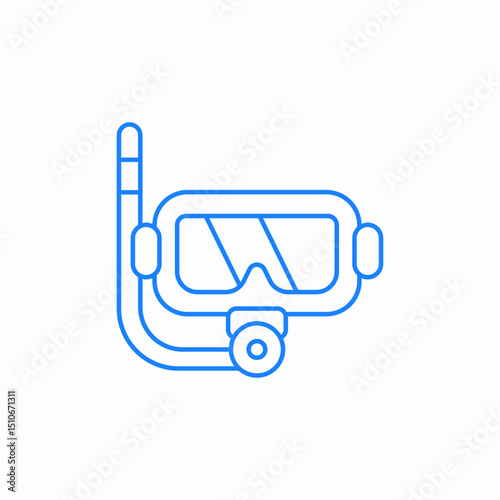 snorkeling mask tube icon sign vector