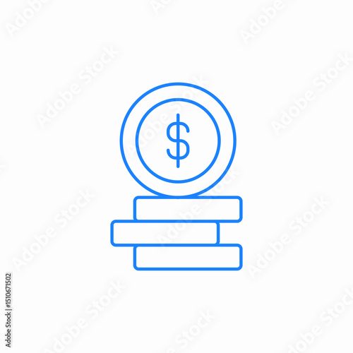 stack of coins icon sign vector