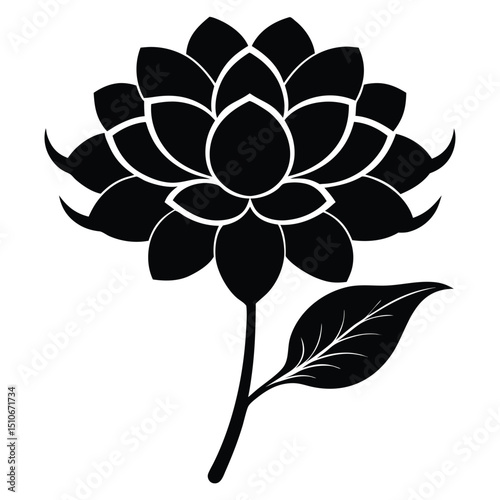 silhouette Chamoli on white background photo