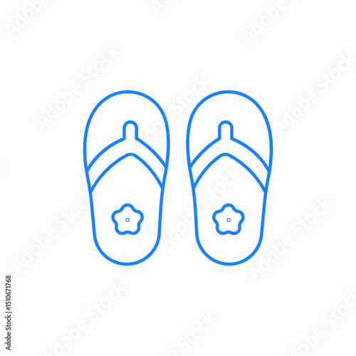 summer flip flops icon sign vector