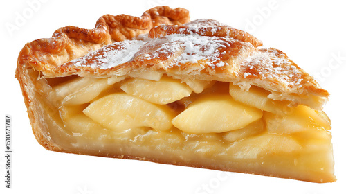 delicious apple pie Piece isolated on transparent background
