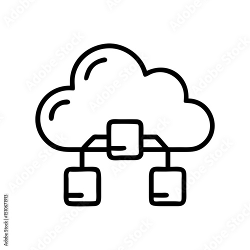 cloud network data storage icon design